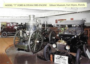 Model T Ford & 1909 Steam Fire Engine Edison Museum Ft. Meyers Florida 4 by 6