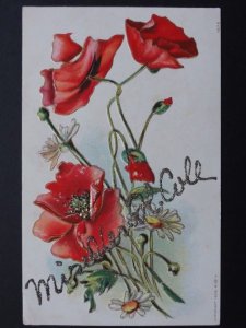 Poppy Postcard: Embossed POPPY c1908 by N&Y - Donation to R.B.L.