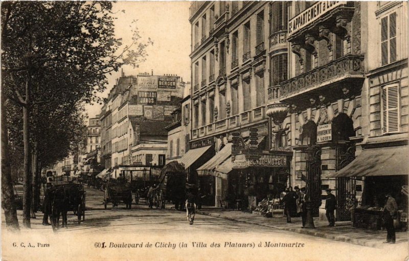 CPA PARIS (18e) Boulevard de Clichy. la Villa des Platanes (538172)