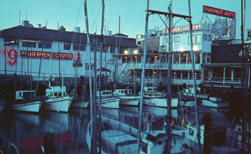 Vintage Postcard 1930's Fisherman's Wharf Grotto Smith Novelty Co. Pub