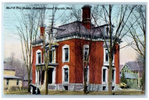 1911 Tree Public Museum Exterior Building Grand Rapids Michigan Vintage Postcard