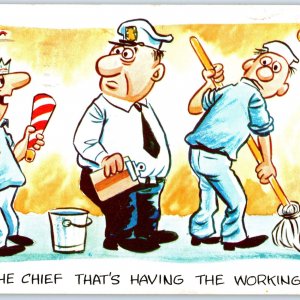 7 Oversized c1950s US Navy Chief Working Party Comic Postcard USN Sailors 1S