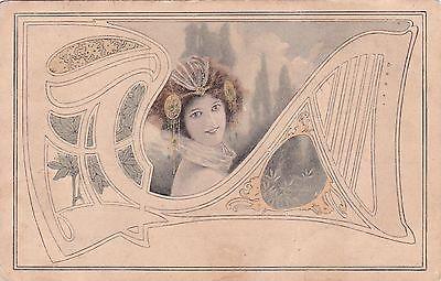 ART / Art Nouveau -- Pretty Lady, M.M., Vienne, Series 86...