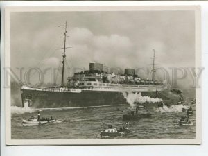464245 Germany Hamburg Ocean liner Europe tugs Vintage photo postcard