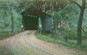 Ohio Henry or Washington  County #6 Covered Bridge Chrome Postcard Unused