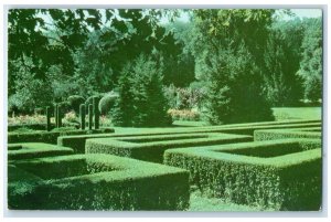 c1960 French Garden International Friendship Maze Michigan City Indiana Postcard