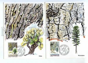 440850 Liechtenstein 1986 year set of First Day maximum cards plants trees