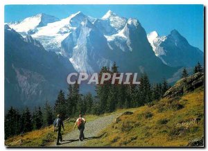 Postcard Modern Hasliberg Berner Oberland Schweiz Wetterhorngruppe Monch Eiger