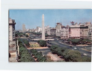 Postcard View of Avenue 9th of July Buenos Aires Argentina