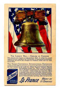 Advertising - La France Cleanser. Sesqui-Centennial Exposition, 1926 in Phila.