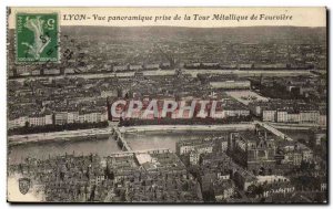 Old Postcard Lyon Panoramic capture of the Tour Metallique de Fourviere