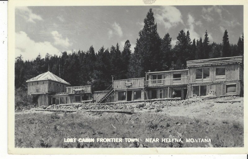 POSTCARD RPPC LOST CABIN FRONTIER TOWN NEAR HELENA MONTANA