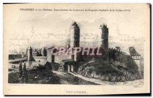 Old Postcard Fougeres Bachelot The castle of Pylaie