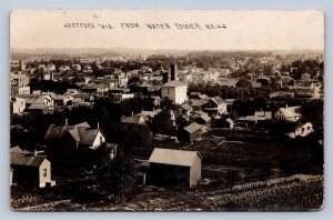 J90/ Hartford Wisconsin RPPC Postcard c1910 Birdseye Homes Stores School  338