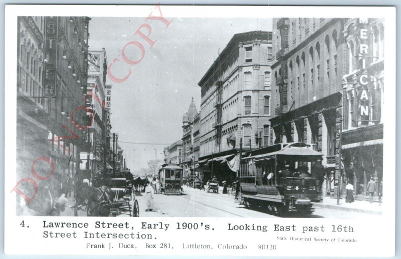 c1950s Denver, CO 1900s RPPC Repro Downtown Lawrence St Real Photo Postcard A100