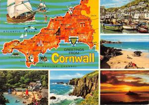 B100243 greetings from cornwall map cartes geographiques    uk