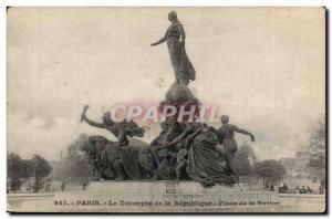 Paris Old Postcard Triumph of the Republic Square of the Nation