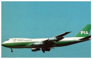 Pakistan International Boeing 747 240B Airplane Postcard