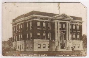 Court House Stanton Michigan 1913 Real Photo postcard