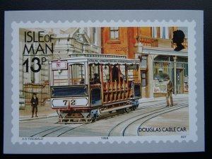 Isle of Man DOUGLAS CABLE CAR Railways & Tramways c1980's Postcard