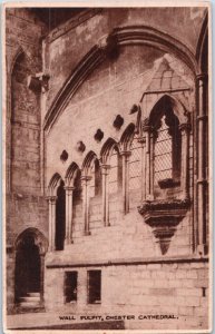 Wall Pulpit Chester Cathedral Cheshire England Postcard