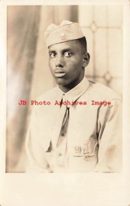 Black Americana, RPPC, Studio Shot, US Army Soldier, Photo