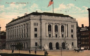 Vintage Postcard 1919 Historical Post Office Building Providence Rhode Island RI