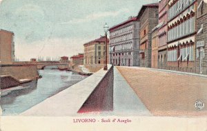 LIVORNO ITALY~SCALI d'AZEGLIO 1908 POSTCARD