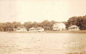 RPPC VIEW ON FOX RIVER MCHENRY ILLINOIS BOBB REAL PHOTO POSTCARD 1923