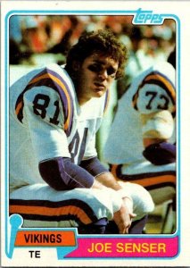 1981 Topps Football Card Joe Senser Minnesota Vikings sk60502