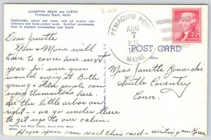 Permaquid Beach Maine~Laughton House & Cabins~1957 B&W Postcard