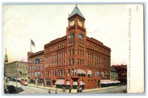 1910 Masonic Temple Cor State Main Street Springfield Massachusetts MA Postcard