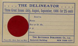 Advertisement - 1906. The Delineator Subscription Form. Butterick Publishin...