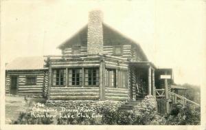 1938 Rainbow Lake Club Columbine Dining Hillside Colorado RPPC Photo Postcard
