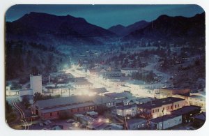 Postcard Vista of Estes Village at Night Colorado Aerial View Standard View Card 