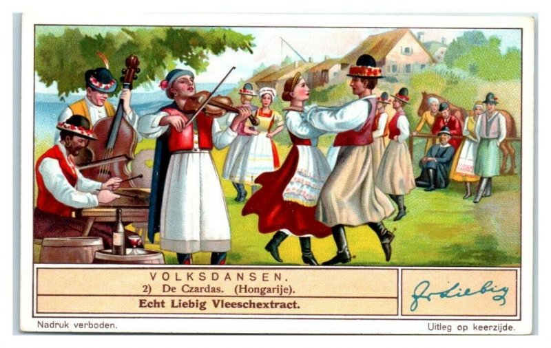 The Czardas, Hungary, Folk Dances, Liebig Belgian Trade Card *VT32O