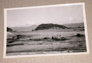 VINTAGE UNUSED PHOTO POSTCARD SANTOS BRASIL ST VINCENT ISLAND