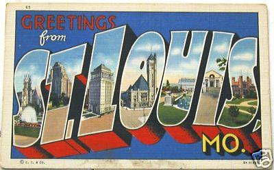 St. Louis Postcards, A collage of vintage St. Louis postcar…