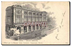 Old Postcard View of Publicity & # 39A cellar cognac Reims Grand Theater