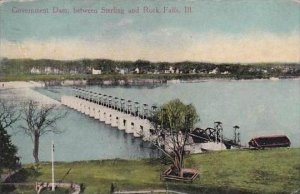 Illinois Rock Falls Government Dam Between Sterling And Rock Falls 1916