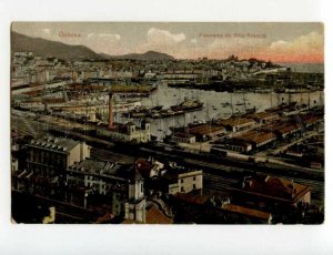 491038 Italy GENOVA Genoa RAILWAY TRAIN Station PORT Panorama da Villa Rosazza