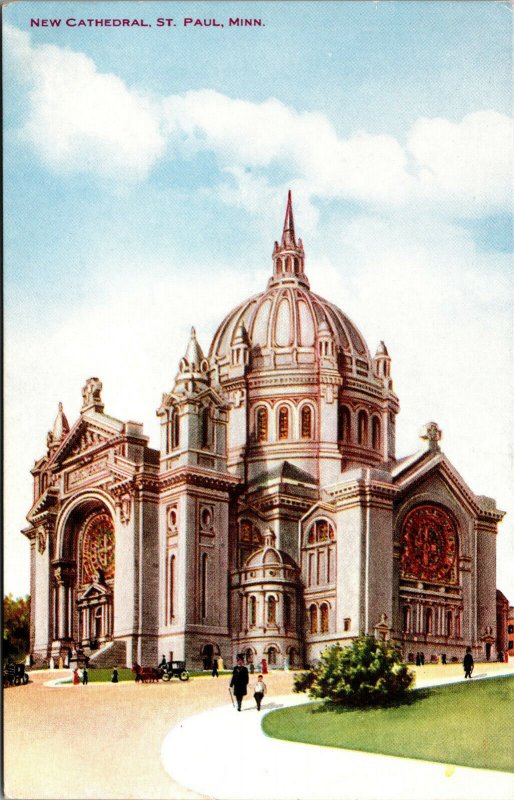 Vtg 1910s New Cathedral St Paul Minnesota MN Postcard