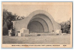 1941 Band Shell Michigan State College East Lansing Michigan MI Vintage Postcard