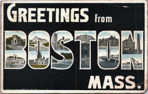 Greetings From Boston Massachusetts Postcard C228