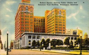 Delaware Wilmington Rodney Square Showing Public Library and Delaware Trust B...