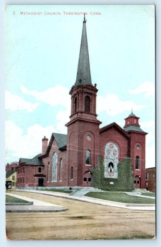 TORRINGTON, Connecticut CT ~ METHODIST CHURCH Litchfield County c1910s Postcard