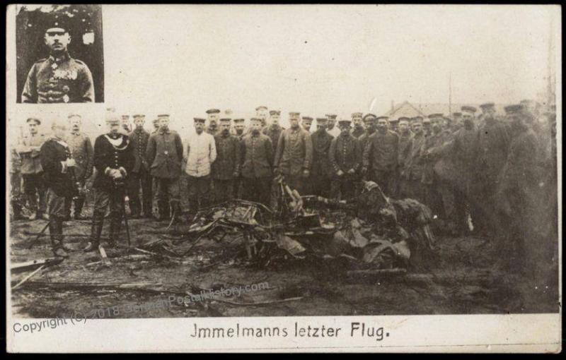 Germany Empire WWI Immelman Death Airplane Crash Private  RPPC 65333