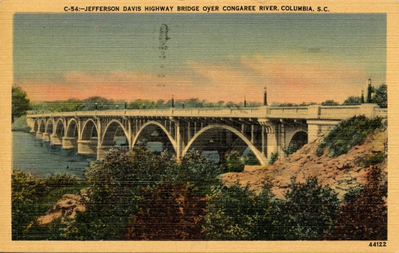 SC - Columbia. Jefferson Davis Hwy. Bridge over Congaree River