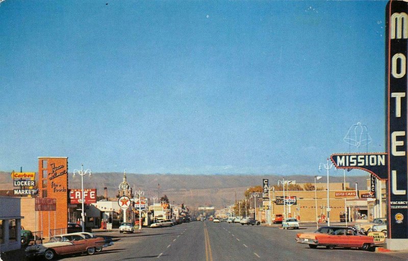 Main Street Scene PRICE, UTAH Gas Stations Carbon County c1950s Vintage Postcard