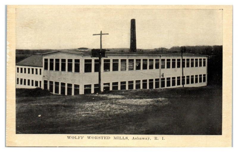 Early 1900s Wolff Worsted Mills, Ashaway, RI Postcard *4W